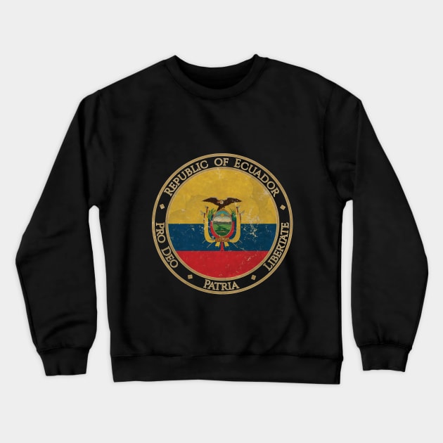 Vintage Republic of Ecuador USA South America United States Flag Crewneck Sweatshirt by DragonXX